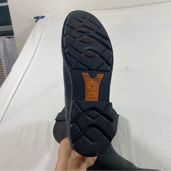 ARIAT Work Boots Men 11EE Slip and Oil Resistant Black leather Non Marking boots - Picture 5 of 9